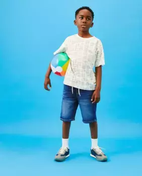 Плюшевые джинсовые шорты для мальчиков Kids El Corte Ingls, бледно-голубой