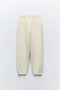 Плюшевые джоггеры ZARA, экрю