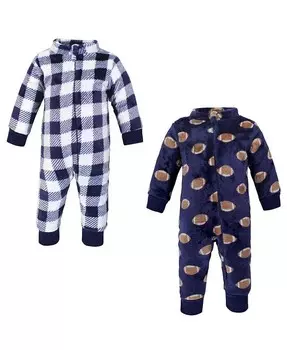 Плюшевые комбинезоны для маленьких мальчиков, футбол Hudson Baby, синий