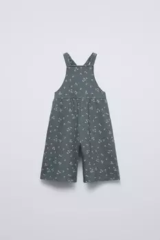 Плюшевые комбинезоны с цветочным узором ZARA, цвет steel