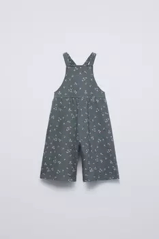 Плюшевые комбинезоны с цветочным узором ZARA, цвет steel