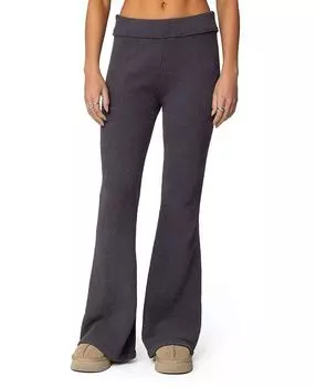 Плюшевые расклешенные брюки Edikted, серый