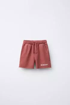 Плюшевые шорты-бермуды с логотипом ZARA, розовый