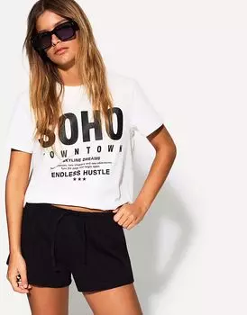 Плюшевые шорты Bershka черного цвета