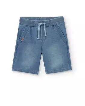 Плюшевые шорты для мальчика с карманами и кулиской Boboli, светло-синий
