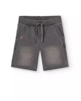 Плюшевые шорты для мальчика с карманами и кулиской Boboli, серый