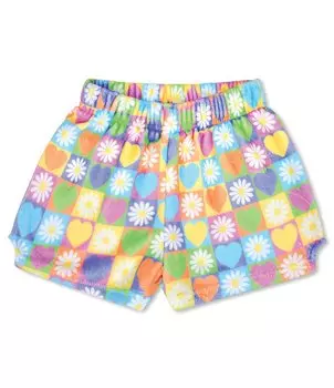 Плюшевые шорты для сна с весенними сердечками для маленьких/больших девочек 4–14 лет Iscream, мультиколор