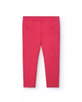 Плюшевые штанишки для девочки с эластичной резинкой на талии и задними карманами Boboli, красный