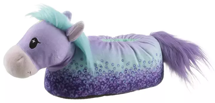 Плюшевые тапочки Nici "PONY STARJUMPER" с принтом мыльных пузырей, бирюзовый