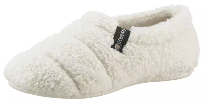 Плюшевые тапочки VERBENAS, с маленькой этикеткой, кремовый