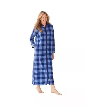 Плюшевый халат больших размеров на молнии спереди Dreams & Co., мультиколор