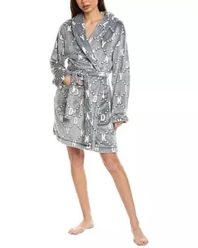 Плюшевый халат DKNY, серый