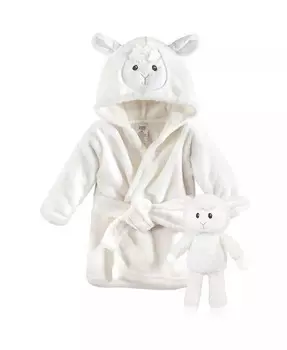 Плюшевый халат и набор игрушек для маленьких мальчиков, ягненок, 0–9 месяцев Luvable Friends, бежевый