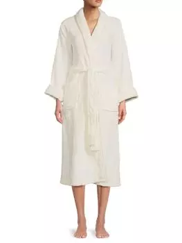 Плюшевый халат с поясом Natori, слоновая кость