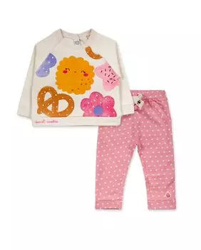 Плюшевый комплект для девочки из футболки и штанишек Tuc tuc, розовый