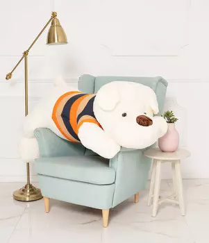 Плюшевый мишка Густав, большая собака Декстер, белая 150см Mi Gustaw