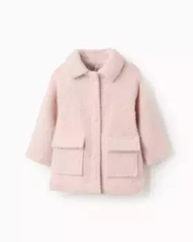 Плюшевый пуховик для девочки Zippy, розовый