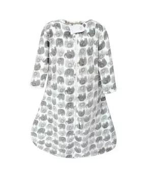 Плюшевый спальный мешок с длинными рукавами для маленьких мальчиков, мешок, одеяло, слоны Hudson Baby, серый