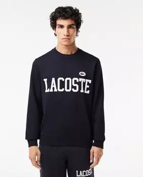 Плюшевый спортивный свитшот Lacoste с флокированной отделкой Lacoste, темно-синий