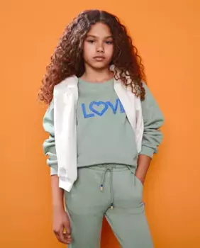 Плюшевый свитшот для девочки с принтом Kids El Corte Ingls, светло-зеленый