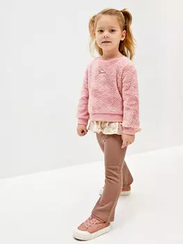 Плюшевый свитшот и колготки для маленьких девочек с круглым вырезом, комплект из 2 предметов LCW baby