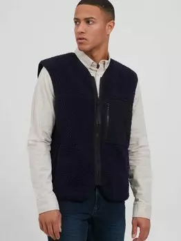Плюшевый жилет сдвай Solid, синий