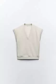 Плюшевый жилет ZARA, серый