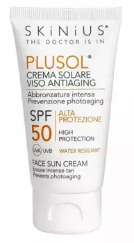 Plusol Солнцезащитный крем SPF 50 Защита лица 50 мл Skinius
