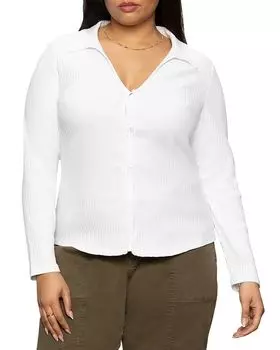 Плюсовая вязаная рубашка Daydreamer Sanctuary, белый