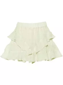 PNK льняная юбка-шорты с оборками, зеленый