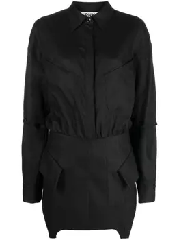 PNK льняное платье мини, черный