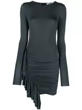 PNK платье миди с оборками и драпировкой, зеленый