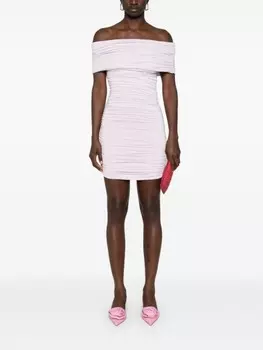 PNK платье мини с драпировкой и воротником-хомутом, розовый