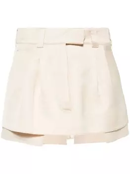 PNK твиловая юбка мини со складками, нейтральный цвет