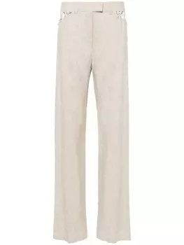 PNK зауженные брюки в тонкую полоску, нейтральный цвет