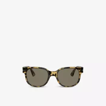 Po3257s 51 квадратные солнцезащитные очки из ацетата с черепаховым принтом Persol, серый