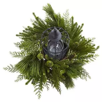 Почти натуральный искусственный канделябр из смешанной сосны в клетке