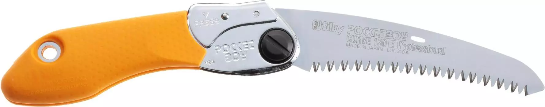Pocketboy Изогнутая складная пила 130 мм с футляром SILKY, желтый