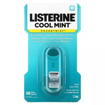 PocketMist, Cool Mint, 140 аэрозольных распылителей, 7,7 мл Listerine