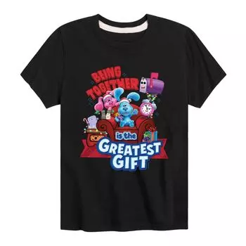 Подарочная футболка с рисунком «Blues Clues Together» для мальчиков 8–20 лет Nickelodeon, черный