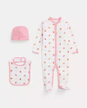 Подарочная коробка из трех частей для девочки с принтом Polo Ralph Lauren, розовый