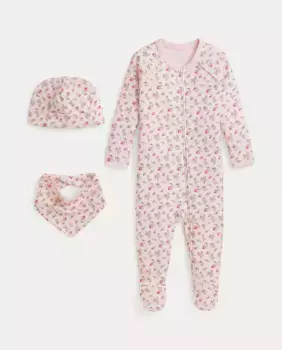 Подарочная коробка из трех частей для девочки из хлопка Polo Ralph Lauren, розовый