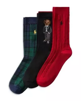 Подарочная коробка с носками-смокингами и медведями Polo Ralph Lauren, мультиколор