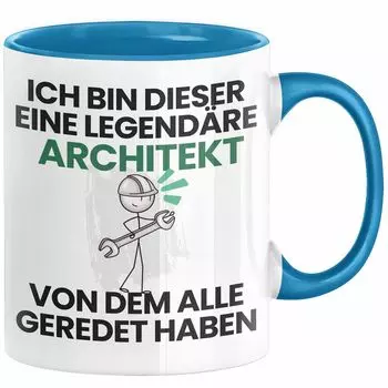 Подарочная кружка «Архитектор» Забавная идея подарка на день рождения для архитектора «Я — этот легендарный архитектор» Все говорили о кофейной кружке (синей) Trendation, синий