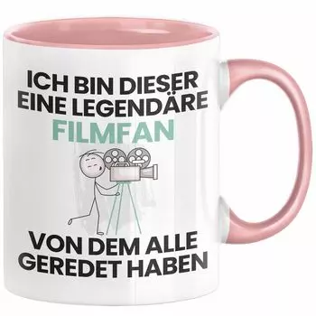 Подарочная кружка для киноманов. Забавная идея подарка на день рождения киноману. Я — легендарный киноман. Все говорили о кофейной кружке (розовой) Trendation, розовый
