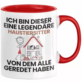 Подарочная кружка для няни для домашних животных. Забавная идея подарка на день рождения для няни для домашних животных. Я — легендарная няня для домашних животных. Все говорили о кофейной кружке (красной) Trendation, красный