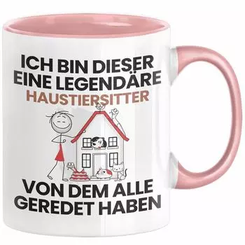 Подарочная кружка для няни для домашних животных. Забавная идея подарка на день рождения для няни для домашних животных. Я — легендарная няня для домашних животных. Все говорили о кофейной кружке (розовой) Trendation, розовый