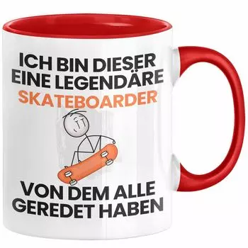 Подарочная кружка для скейтбордиста. Забавная идея подарка на день рождения для скейтбордиста. Я — легендарный скейтбордист. Все говорили о кофейной кружке (красной) Trendation, красный