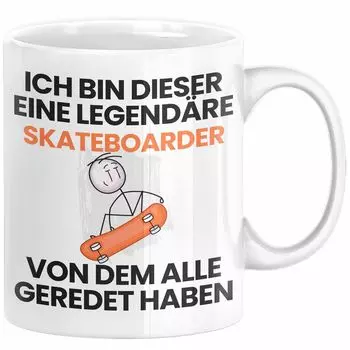 Подарочная кружка для скейтбордиста. Забавная идея подарка на день рождения для скейтбордистов. Я этот легендарный скейтбордист. Все говорили о кофейной кружке (белой) Trendation, белый