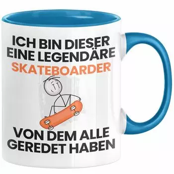 Подарочная кружка для скейтбордиста. Забавная идея подарка на день рождения для скейтбордистов. Я — легендарный скейтбордист. Все говорили о кофейной кружке (синей) Trendation, синий